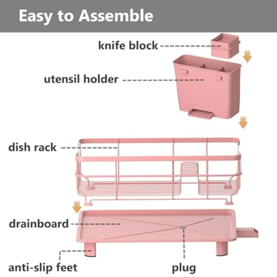 Pink Iron Dish Rack Drain