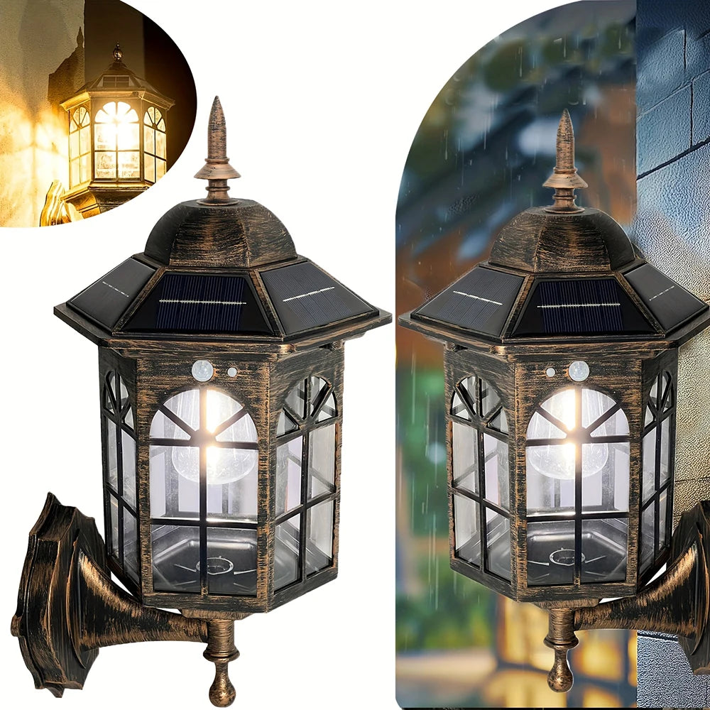 2 Retro Solar Wall Lamps LED