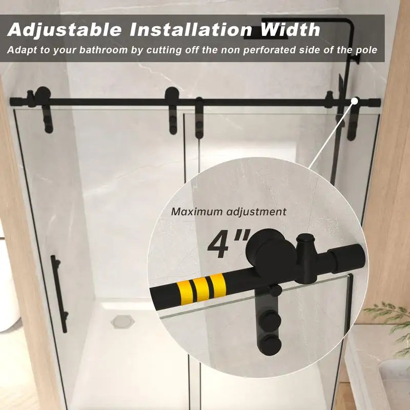 50-54" x 76" H Frameless Sliding Shower Door