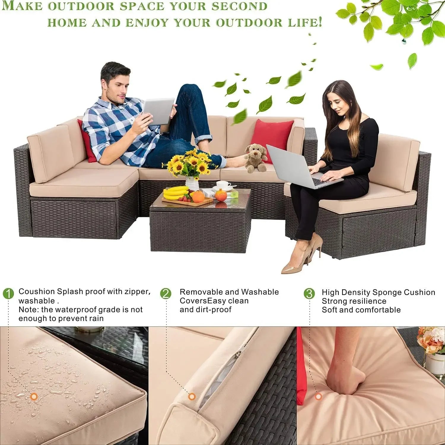 7-Piece Patio Set W/ Fire Pit