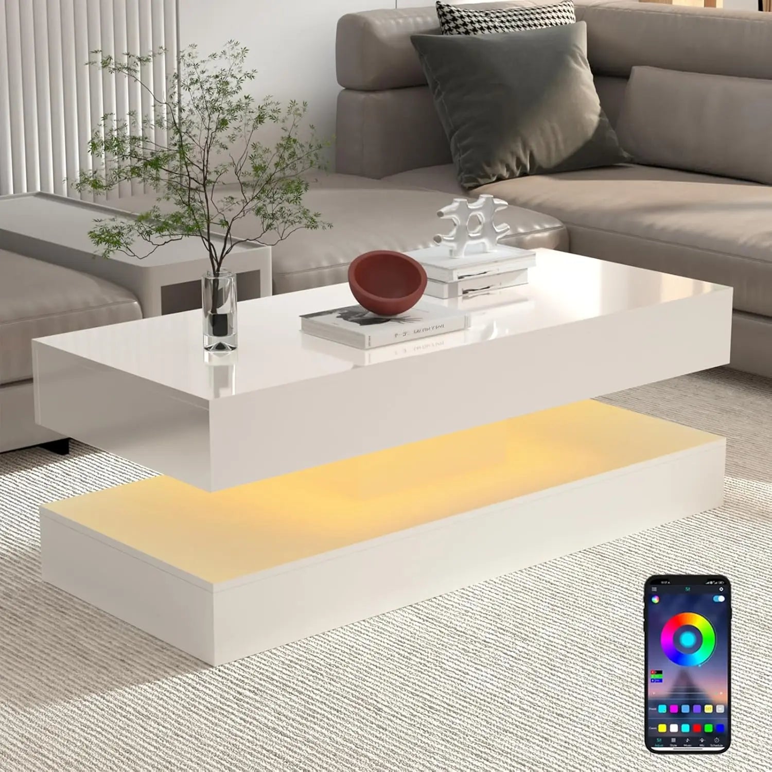 Modern Coffee Table with LED lights