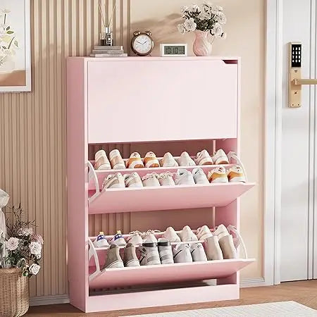 Wood Shoe Storage Cabinet