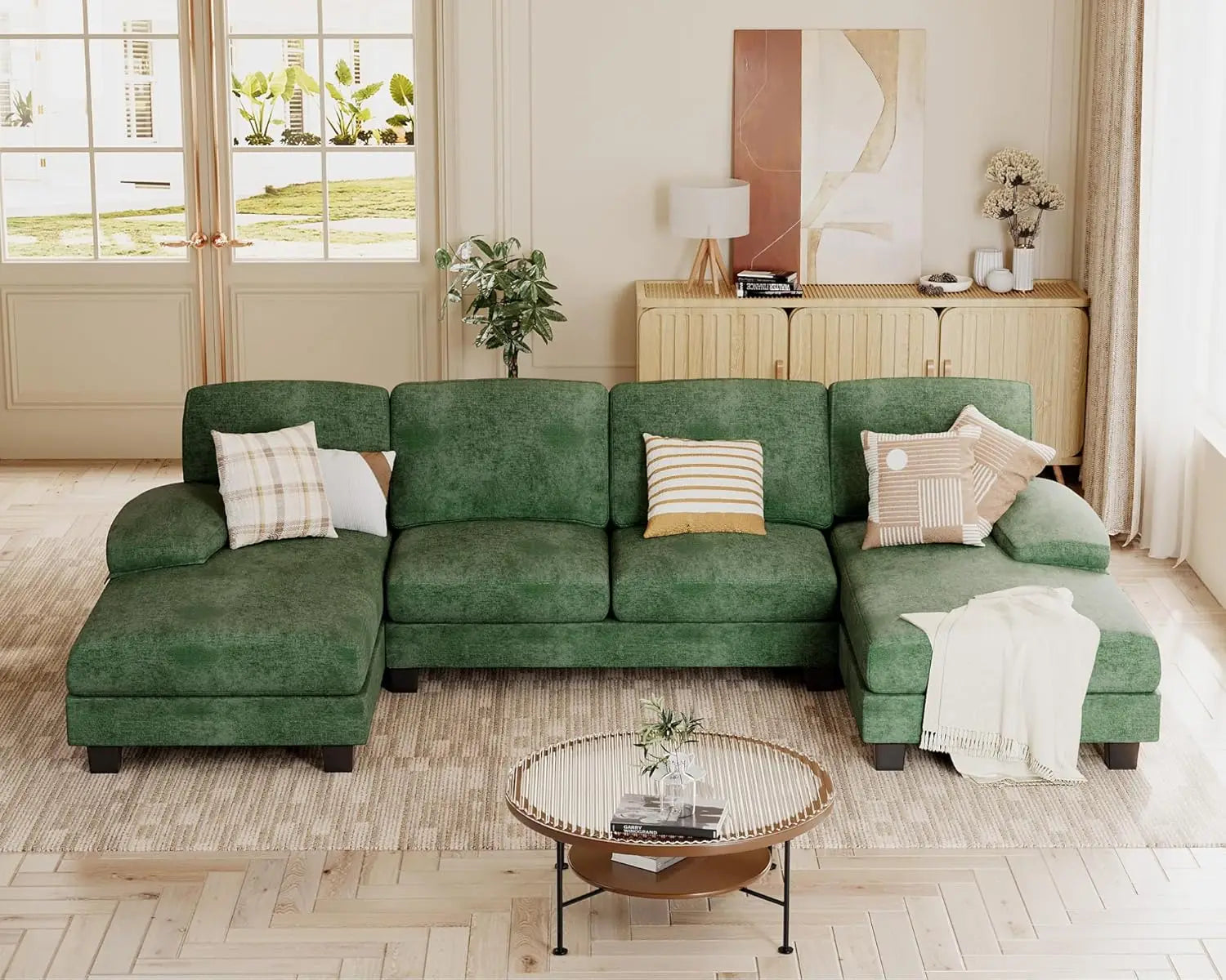 U-Shape Sectional Chenille Fabric