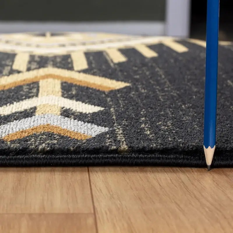 7'10"x10'3" Southwest Black/Tan/Gold