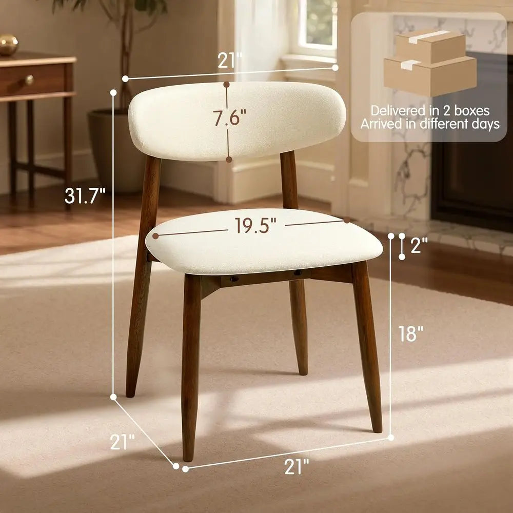 6 Solid Wood, Ergonomic Curved Back