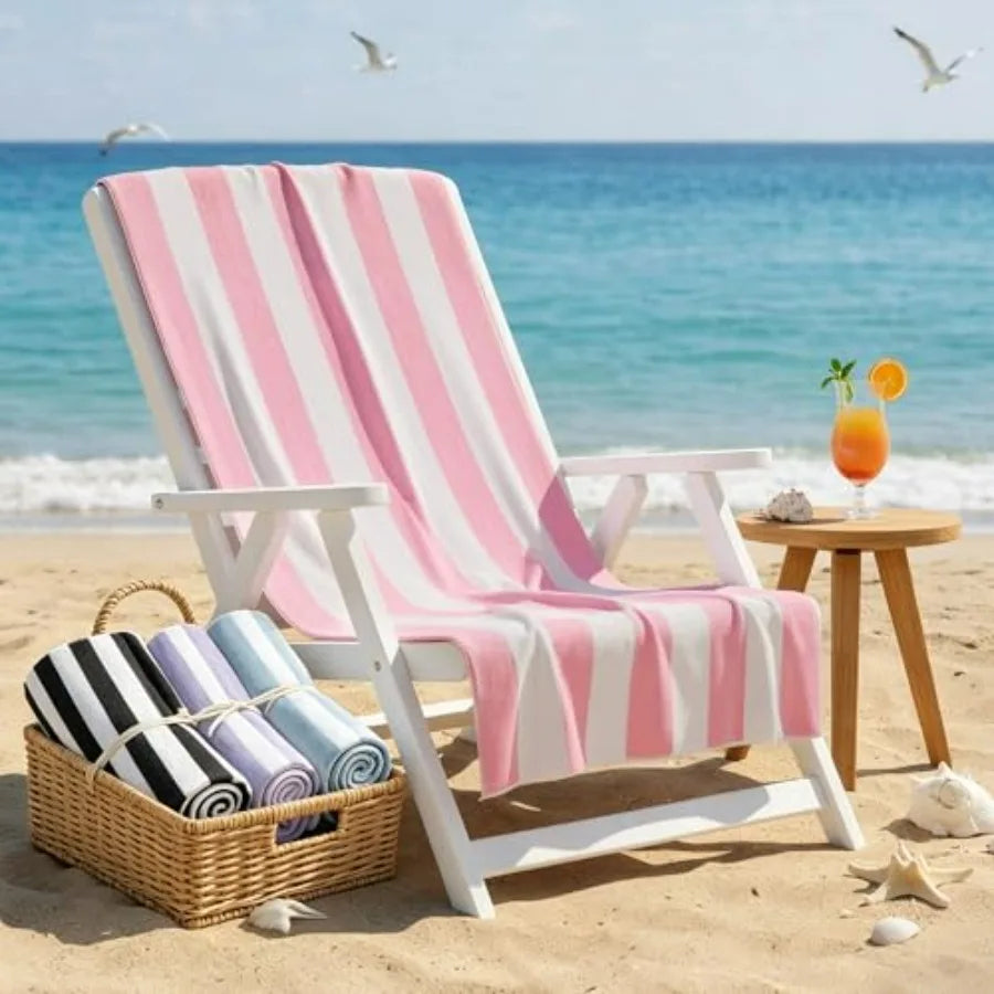 4 Pack Beach Towels Stripe Microfiber Adult, 30'' x 60''