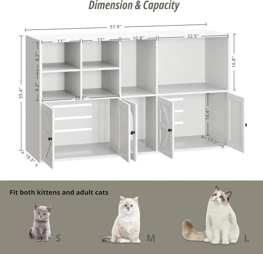 Cat Litter Box Enclosure for 2