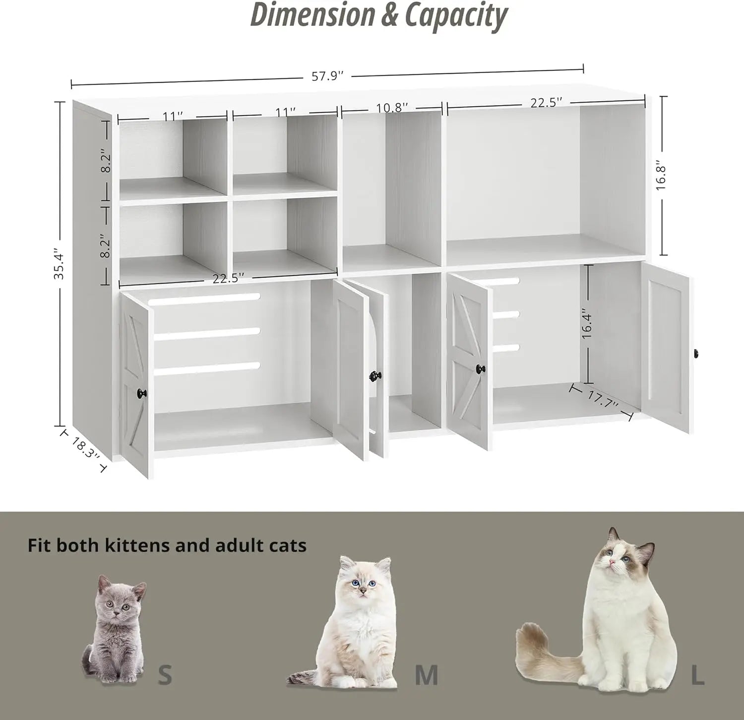 Cat Litter Box Enclosure for 2