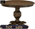 Round Wooden Table-Top Pedestal Base, 48x48