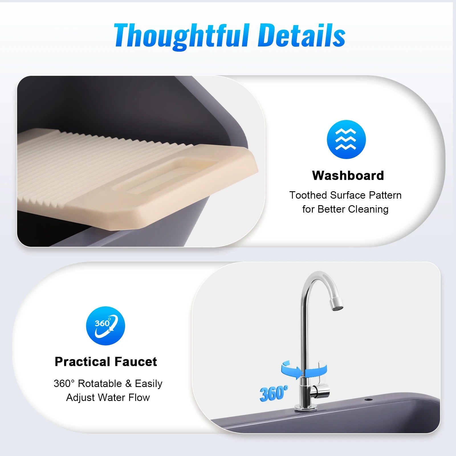 Utility Large Capacity w/360 faucet Freestanding