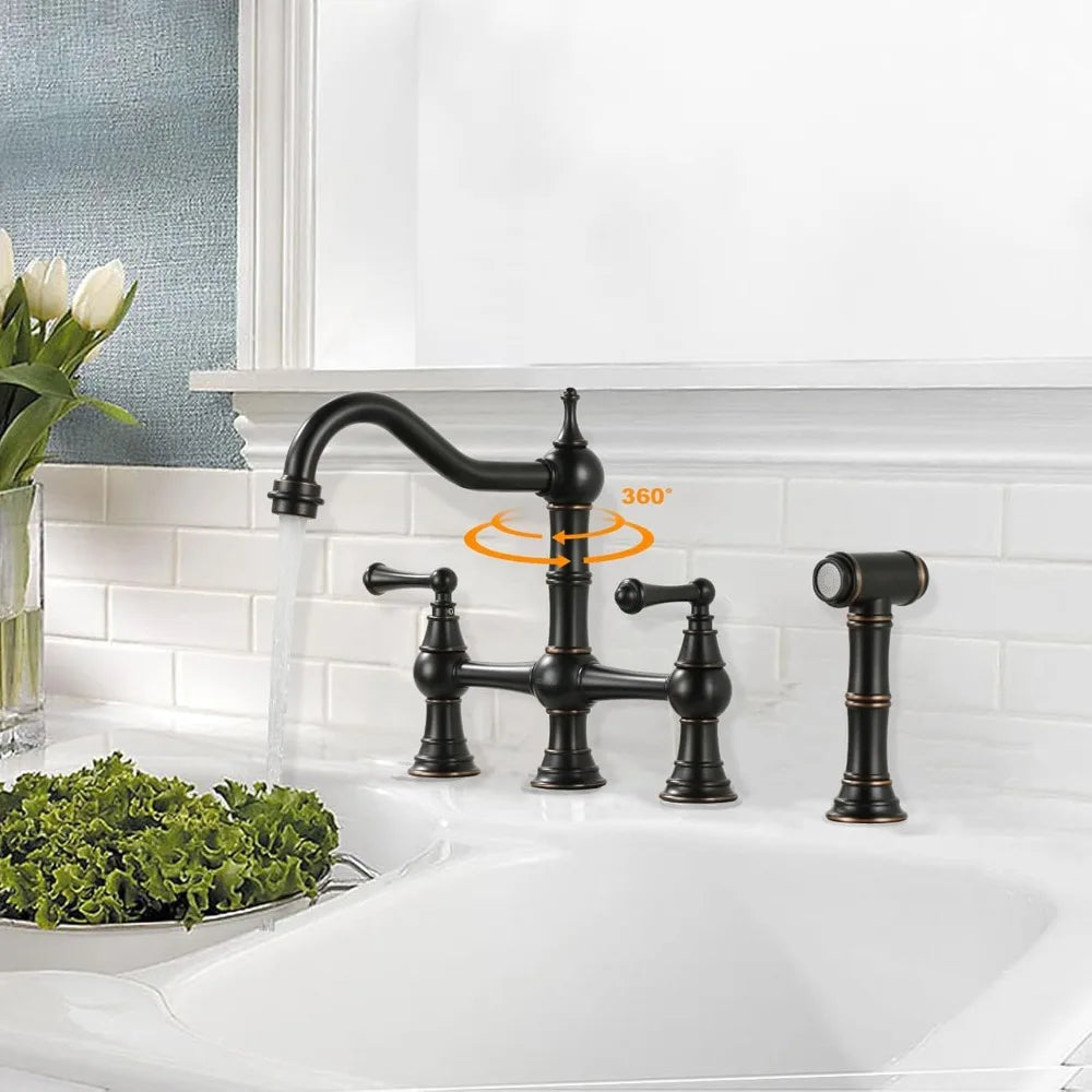 8 Inch Center-set Bridge W/Side Sprayer