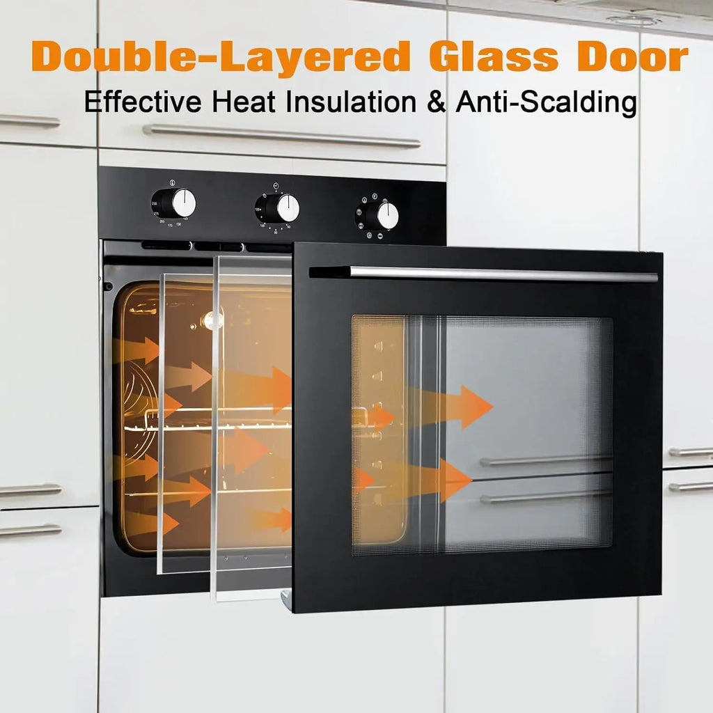 24' Electric Wall Oven, 8 Cooking Functions, Convection,