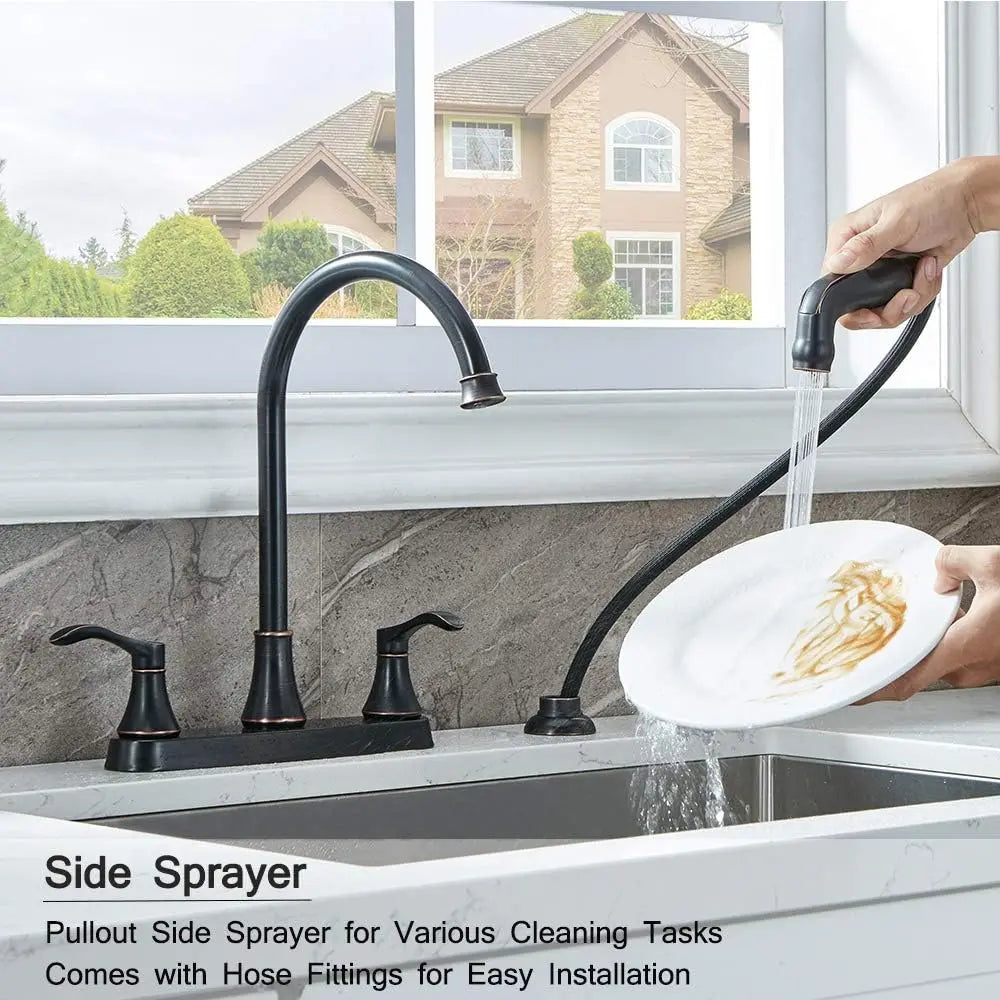 2 Handle Kitchen Faucet wi/Sprayer