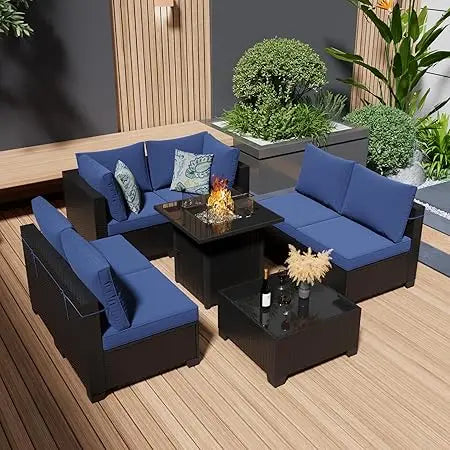 8-Piece Patio Set W/Fire Pit