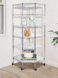 6-Layer Chrome-Plated Polygonal Corner Shelf