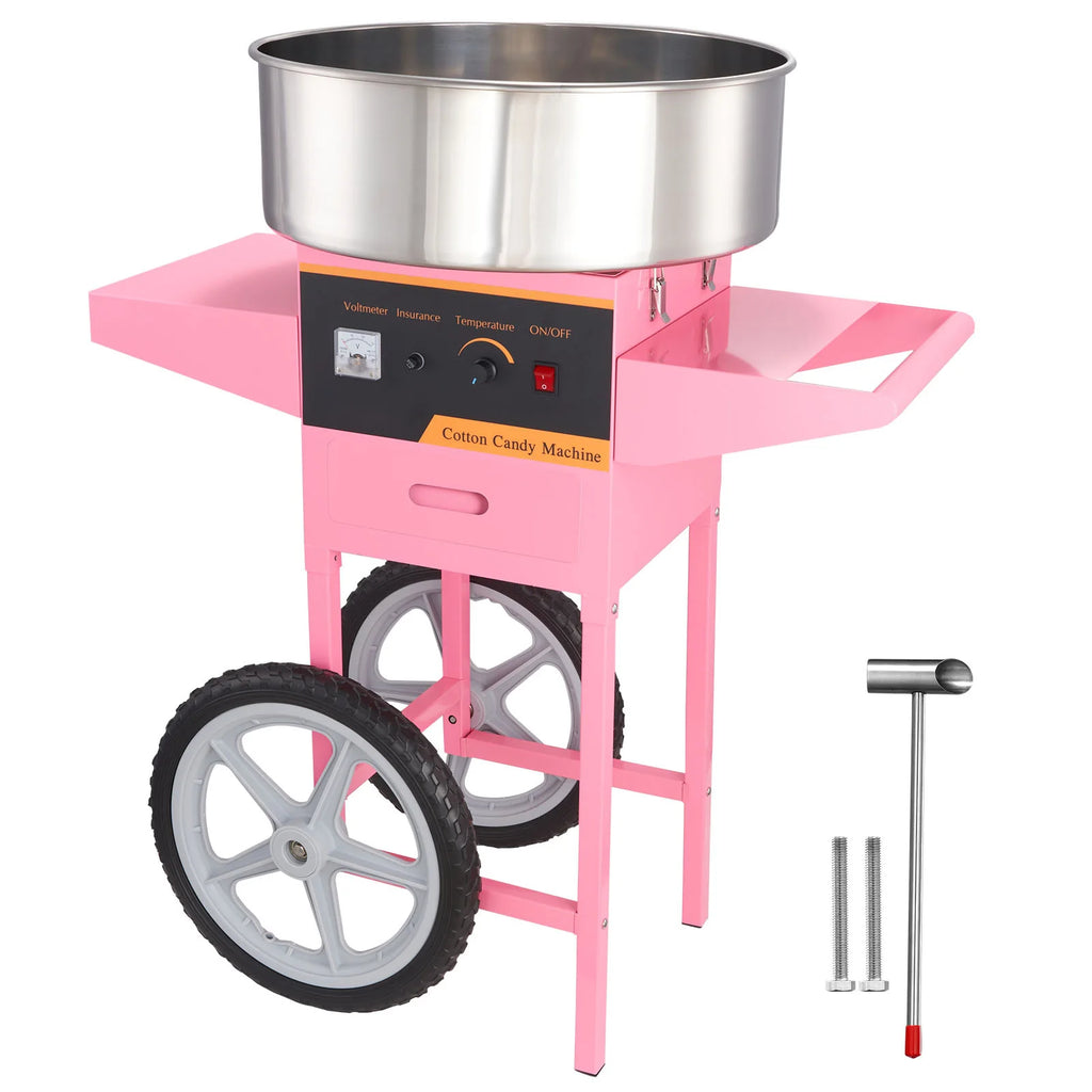 Commercial Electric Cotton Candy Machine W/Cart 1000W