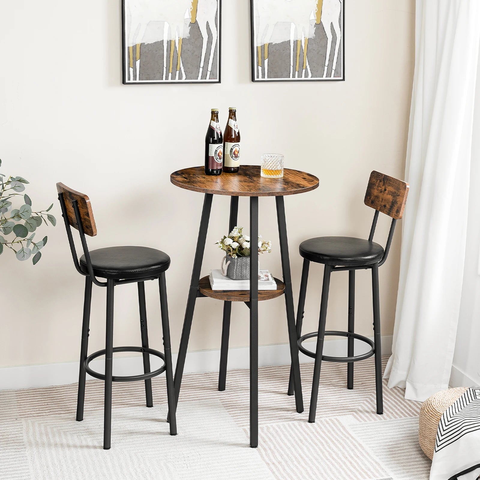 2-Tier Bistro Table w/ Storage 37.4"