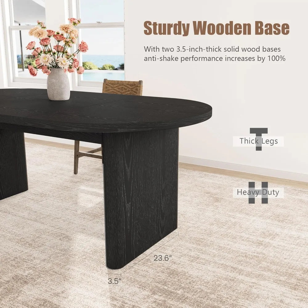 Ova, Long w/ A Thick Sturdy Wooden Base
