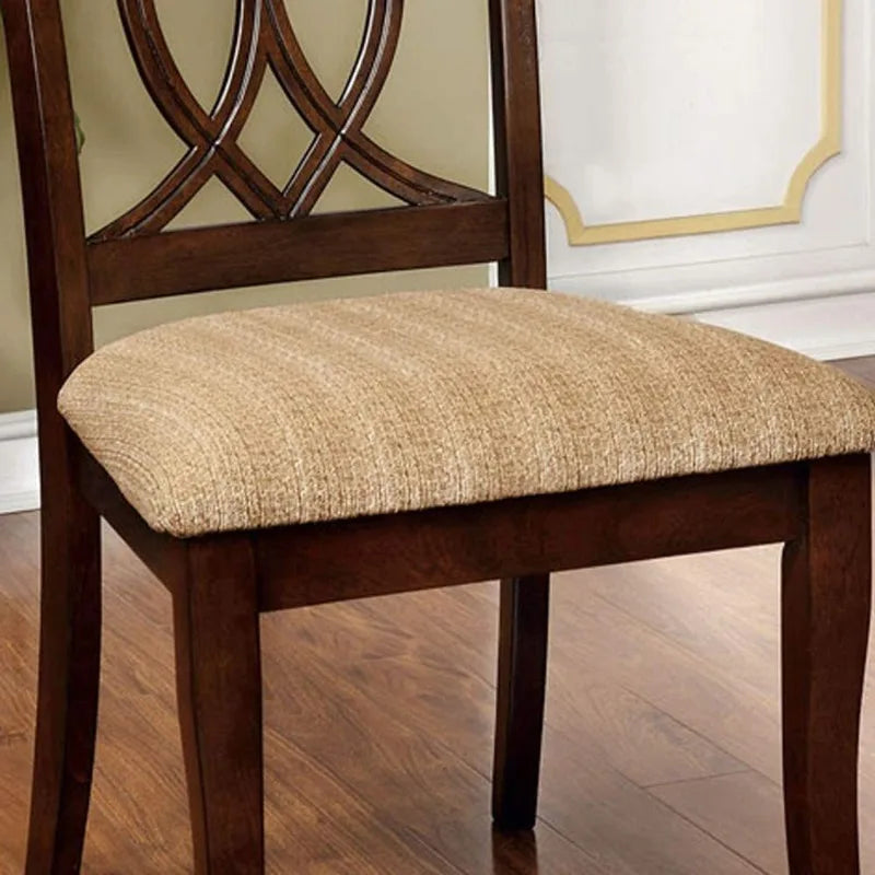 2 Dark Brown Wooden Lattice Backrest