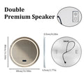 Round Bathroom Mirror w/Dual Bluetooth