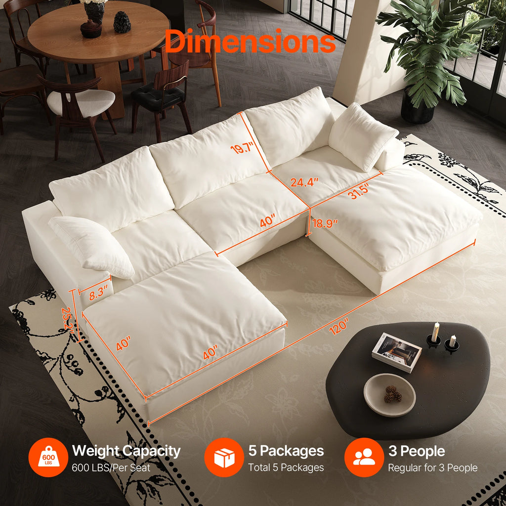 Comfy Cloud Couch 120'' Modern