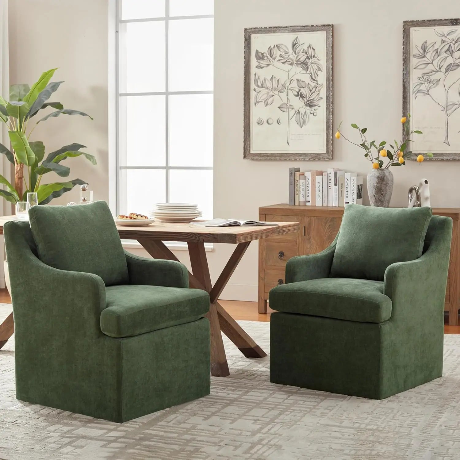 2 Upholstered W/4 Casters