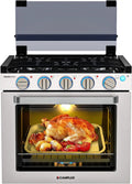 Propane Range 21' with 3 Burners, Stainless Steel RV Oven