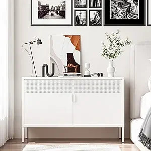Orange Metal Accent Cabinet
