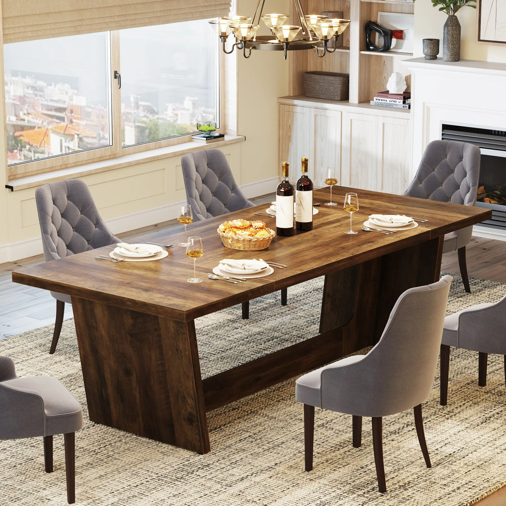 70.87" Large  Wood for 6-8, Rectangular Farmhouse