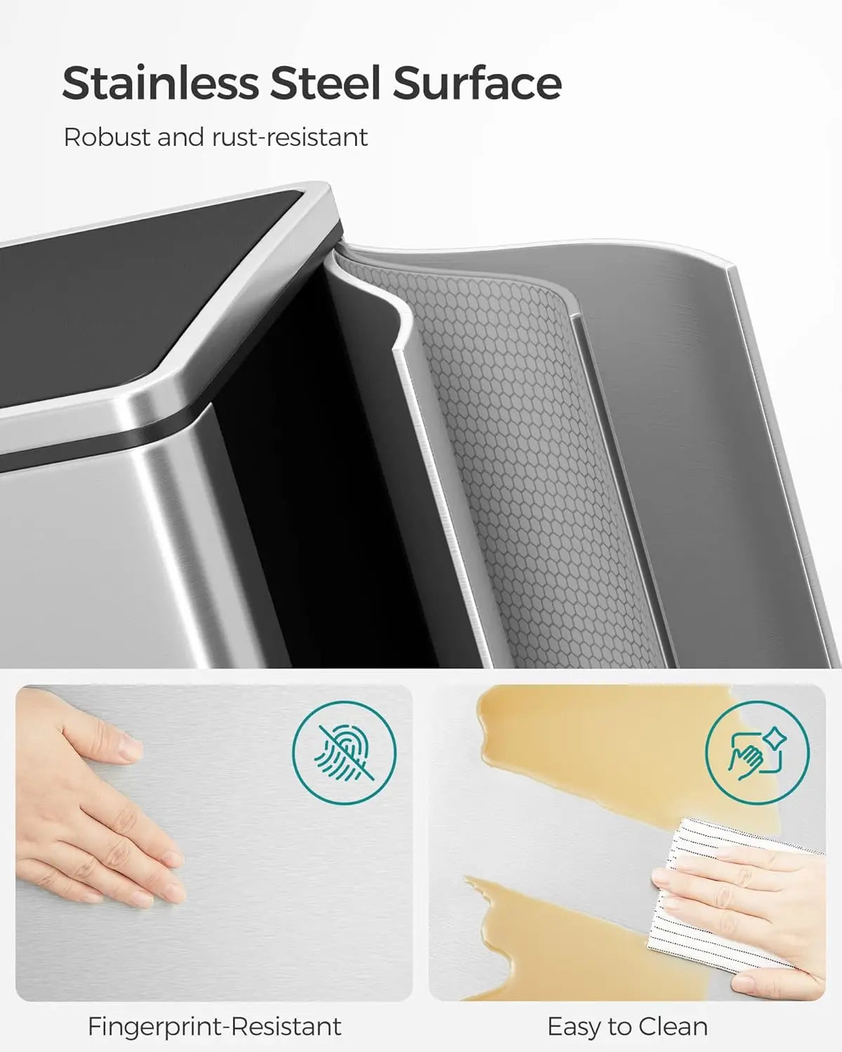 2 Compartment Can w/Hinged Lids