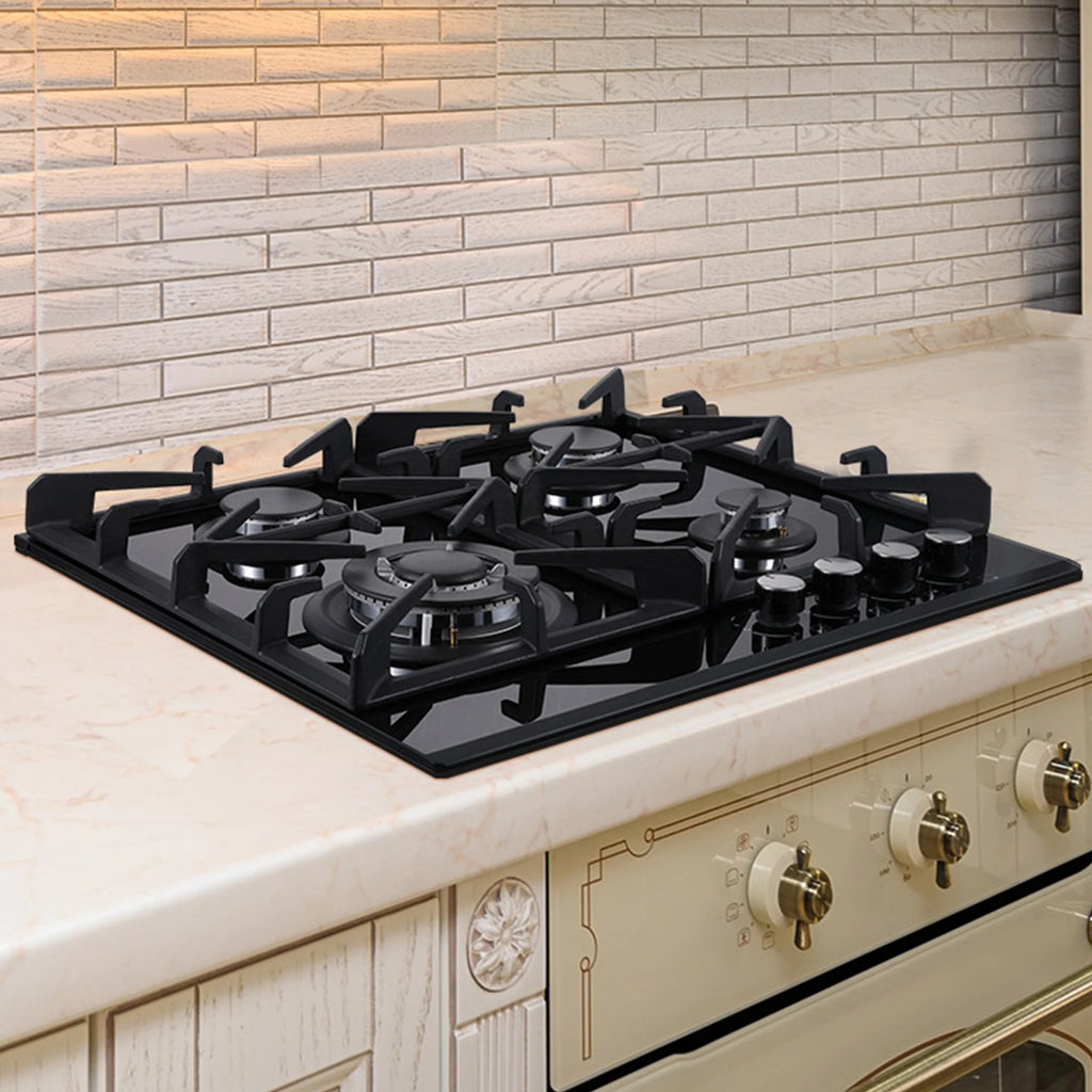 24 Inch 4-Burner Gas Cooktop | Dual Fuel NG/LPG