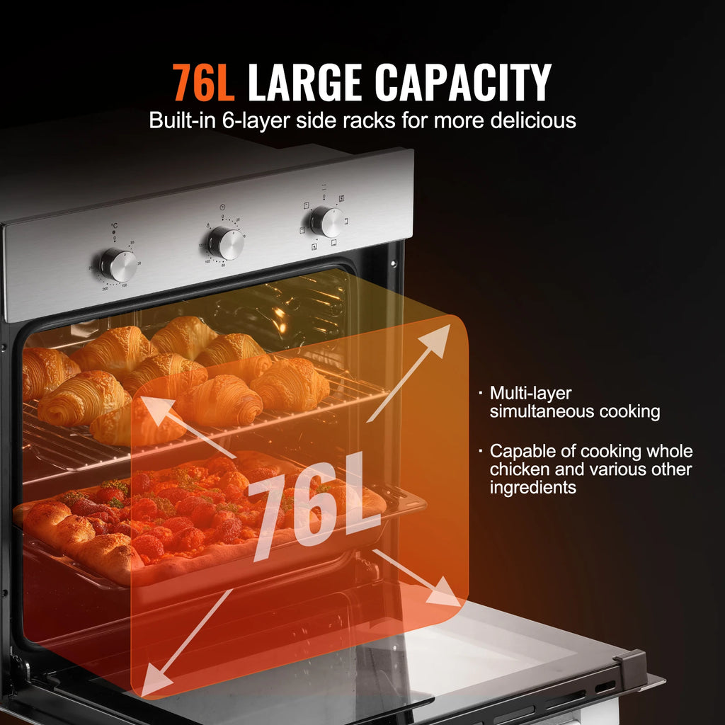 Single Wall Oven Built-in, 6 Functions, Tray