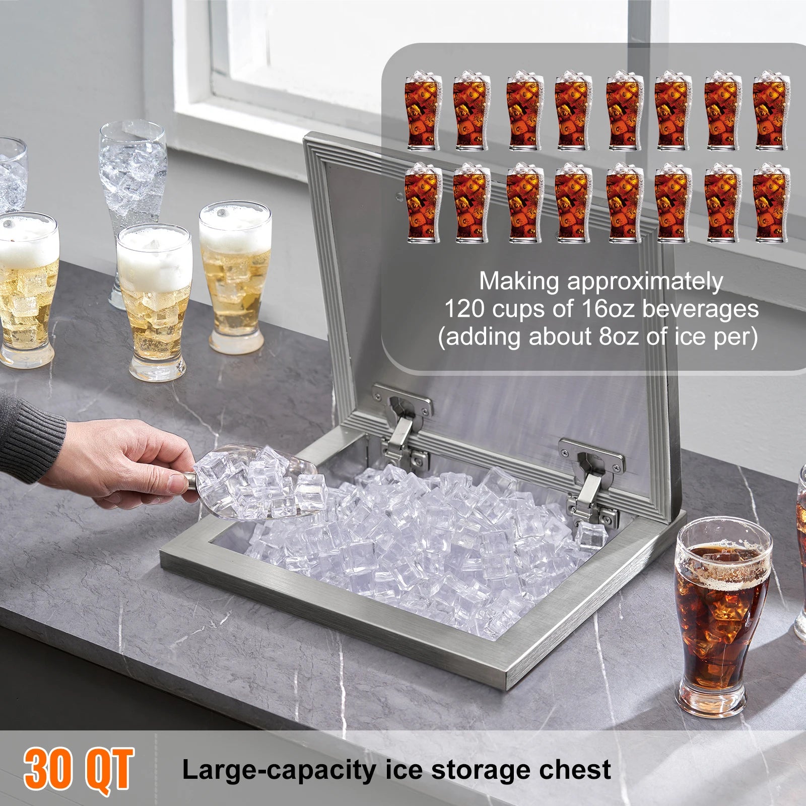 Drop in Ice Chest Stainless Commercial