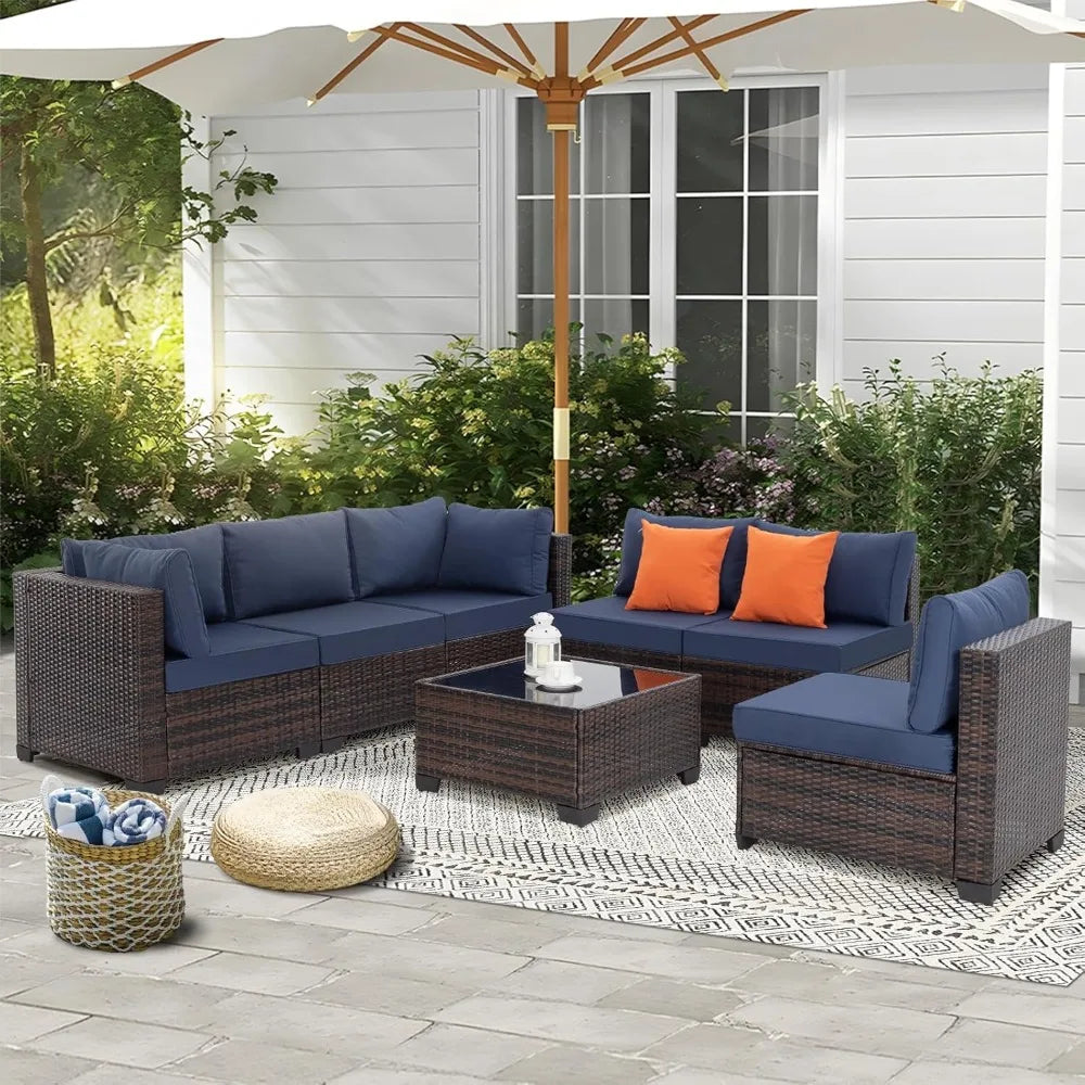 7-Piece Wicker Patio Set