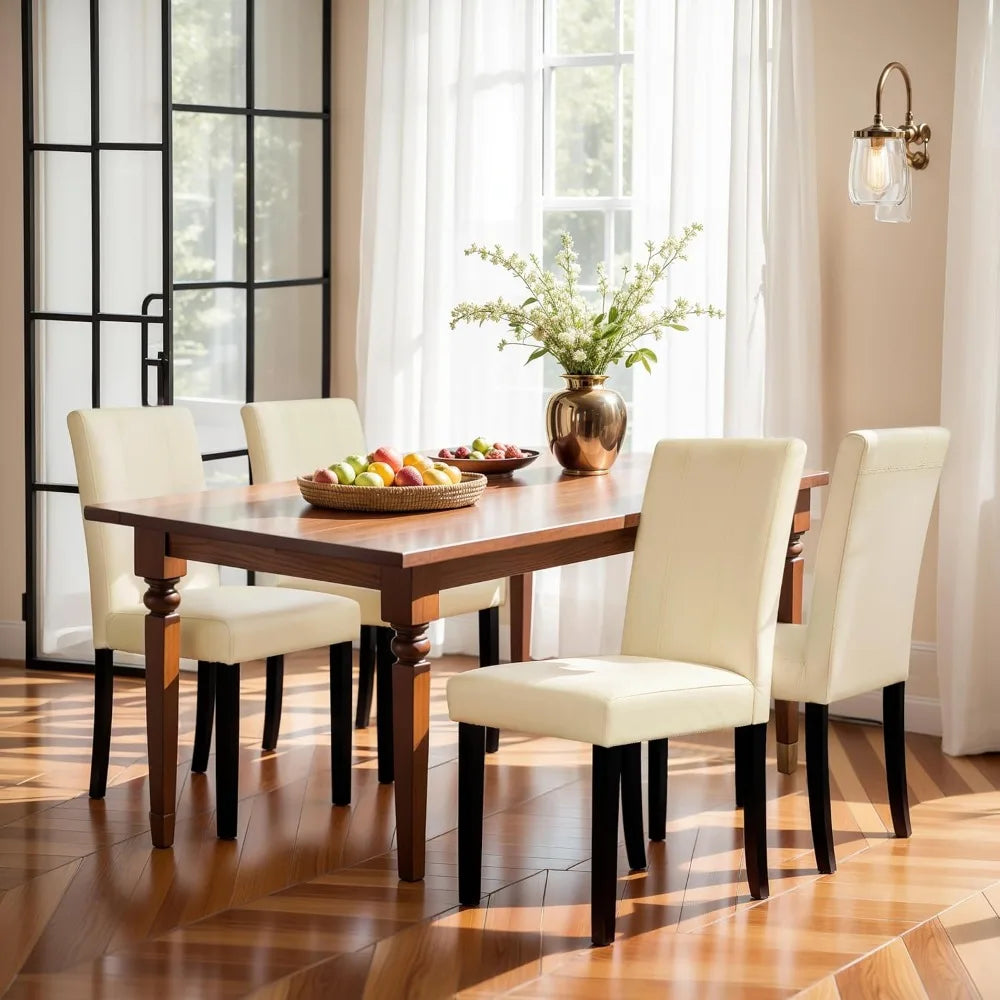 4 Faux Leather Upholstered Modern