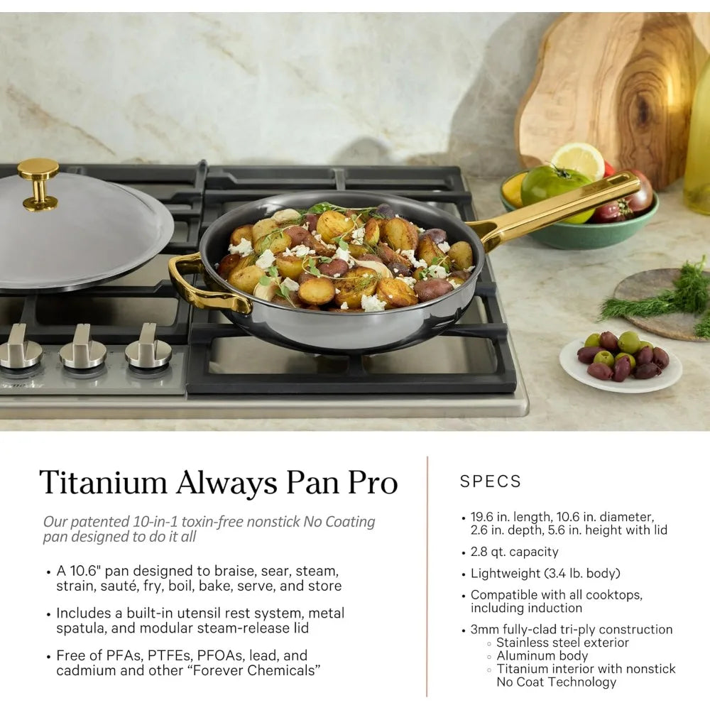 titanium pro cookware set, nonstick, no-coat technology