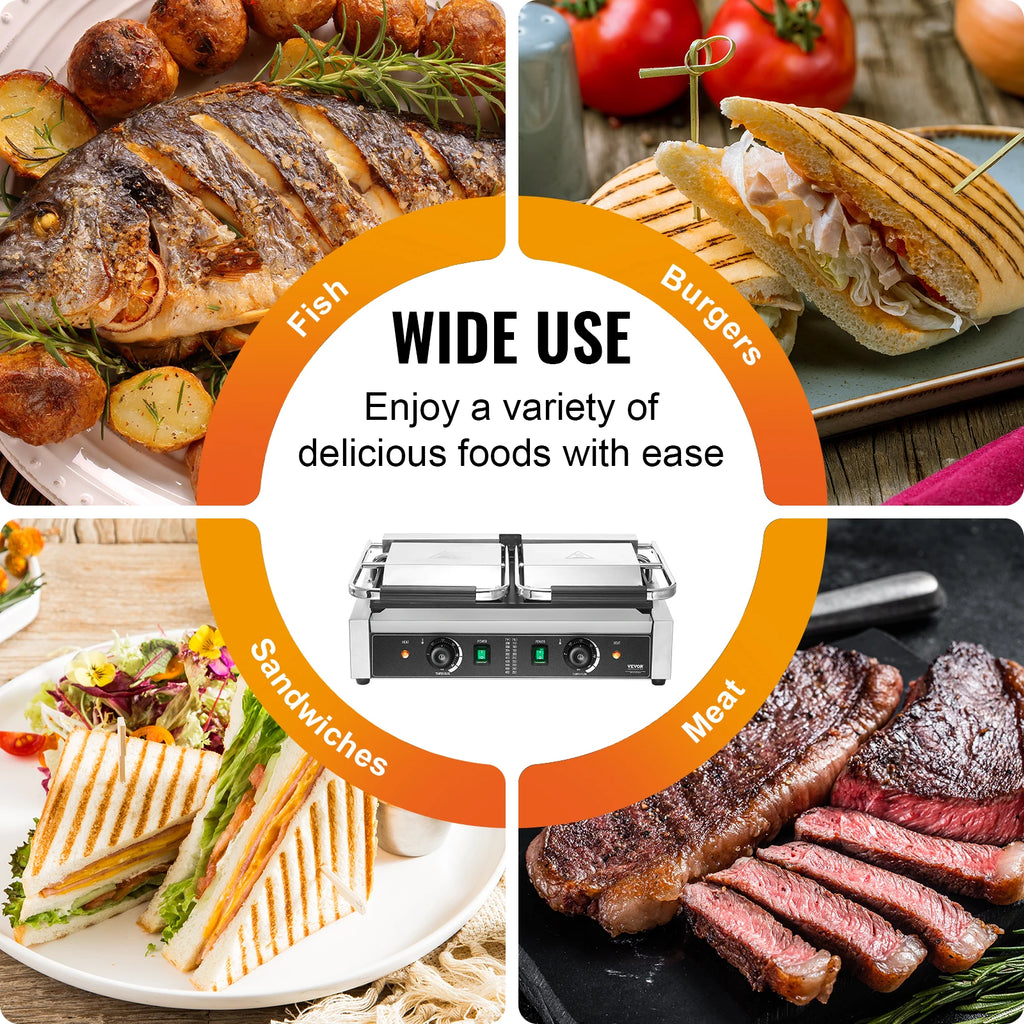 Commercial Panini Grill 3600W Electric Sandwich Maker