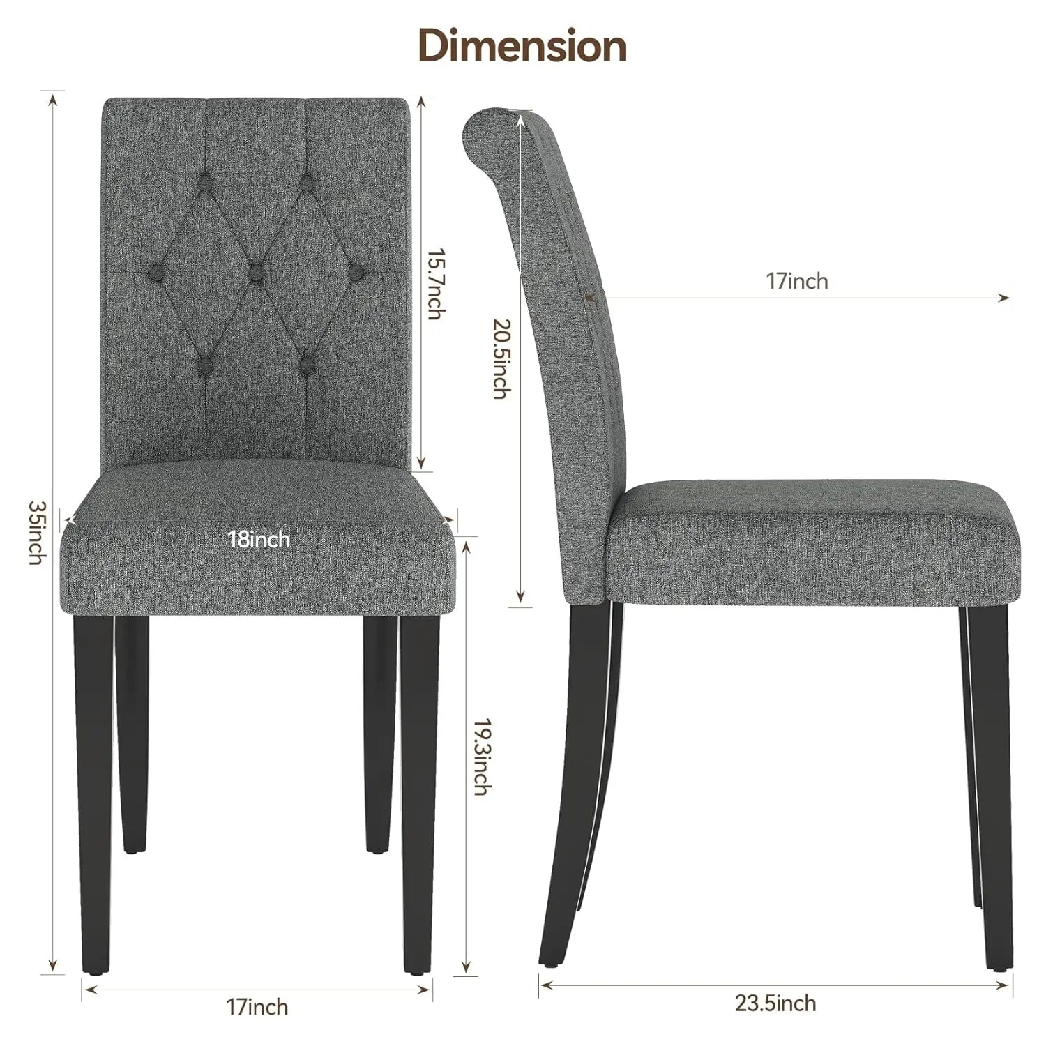 4 Upholstered Button Tufted Parsons