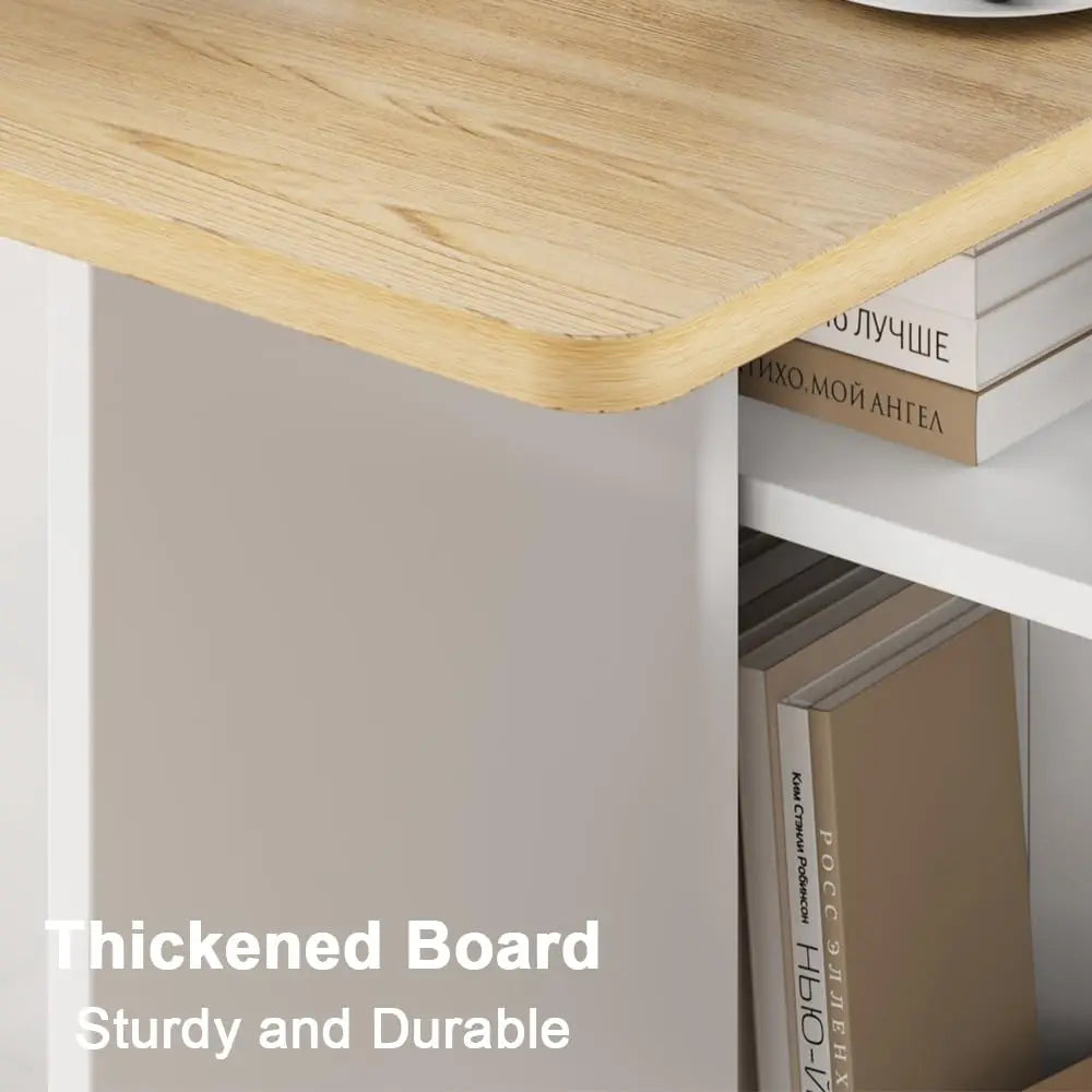 Folding  Drop Leaf for 4 w/2 Storage Shelf