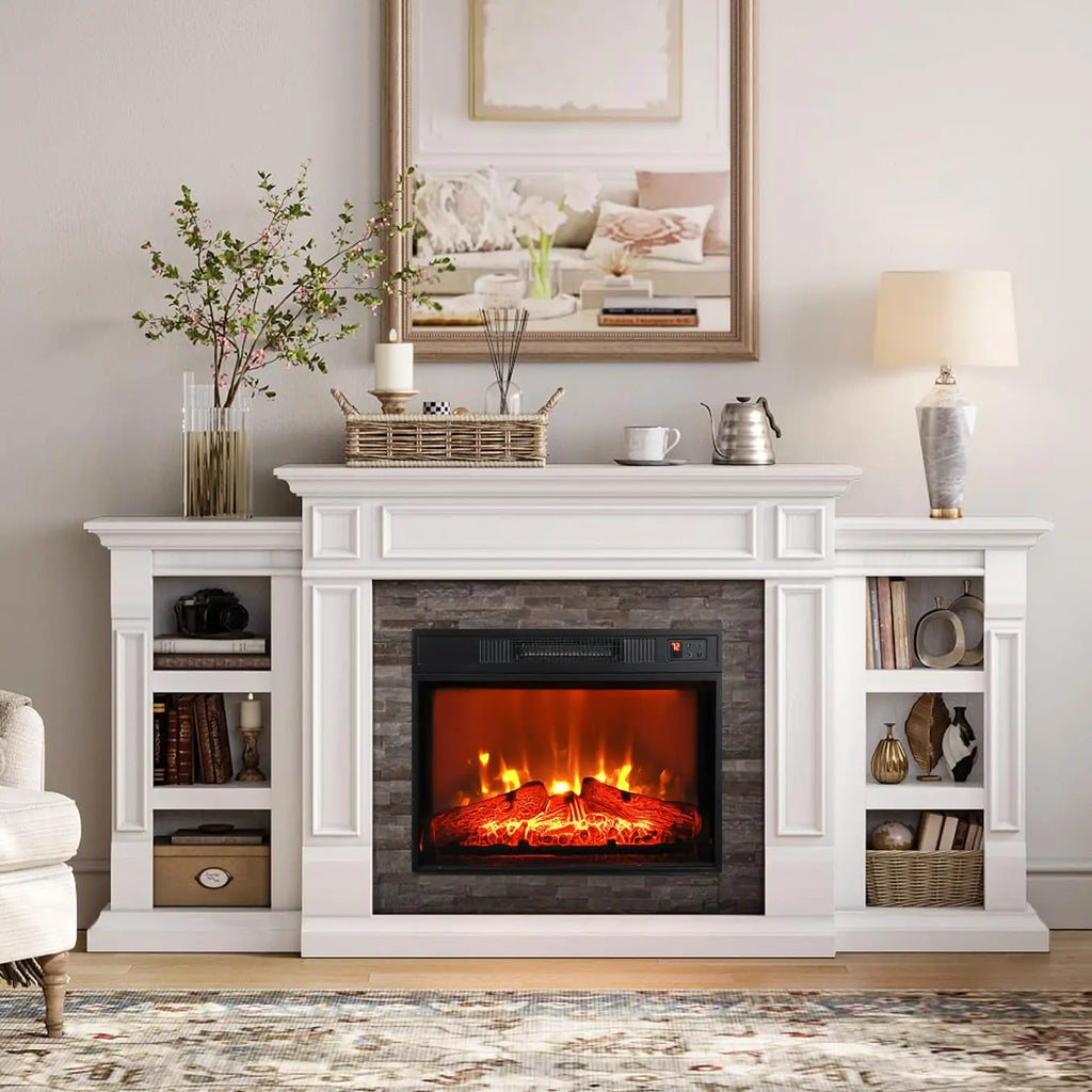 72" Electric Fireplace Mantel/Cabinet