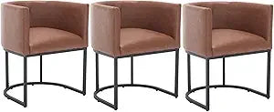 3 Faux Leather Barrel Back padded