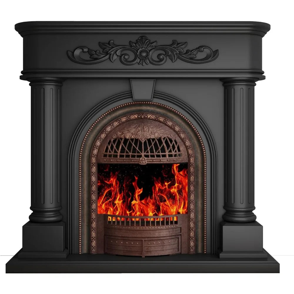 Electric Fireplace Mantel, Solid Wood 51"