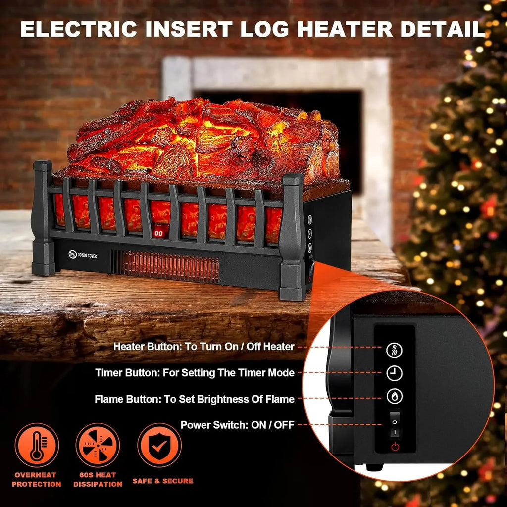 Electric Fireplace Logs Inserts Remote