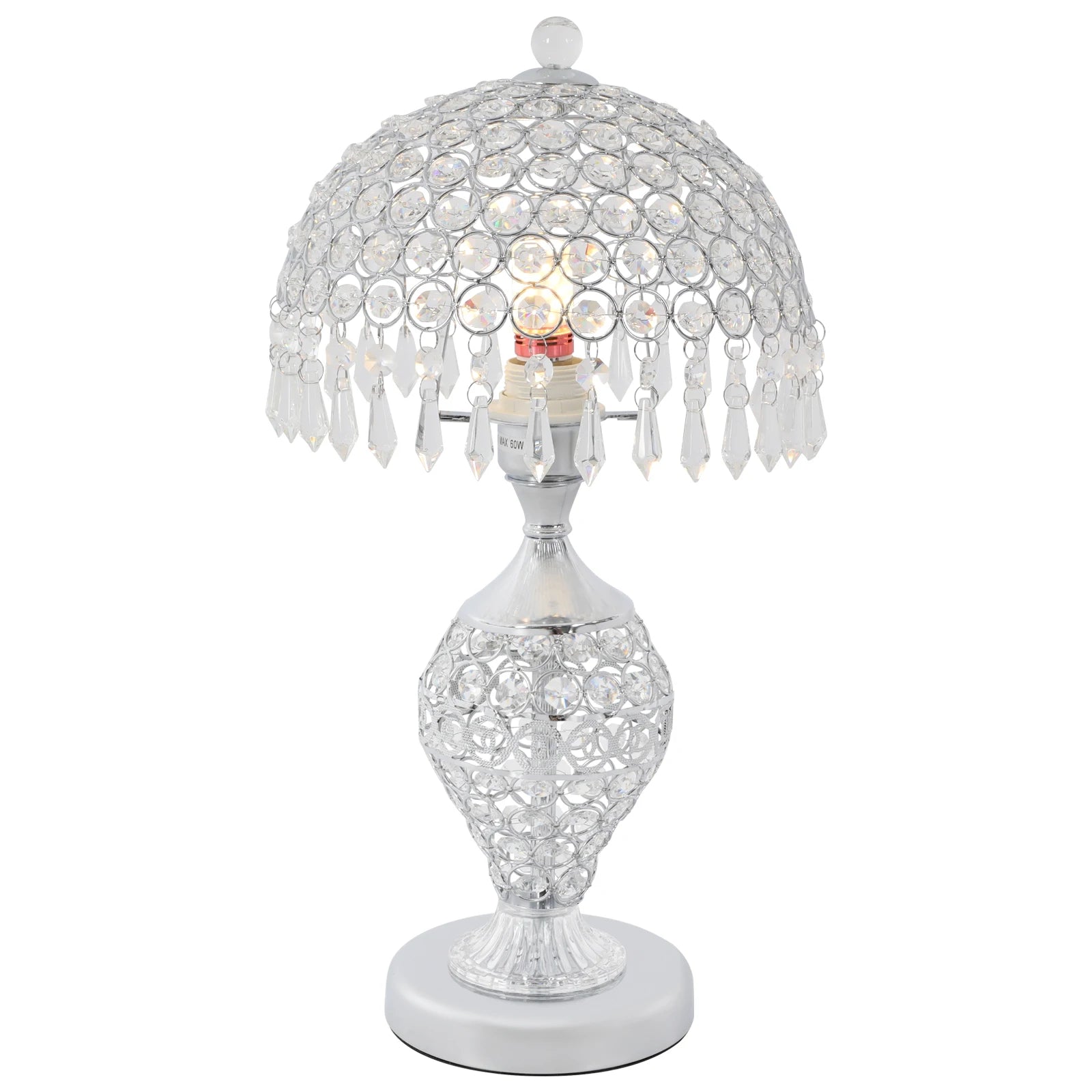 Crystal Lamp Silver Iron Frame