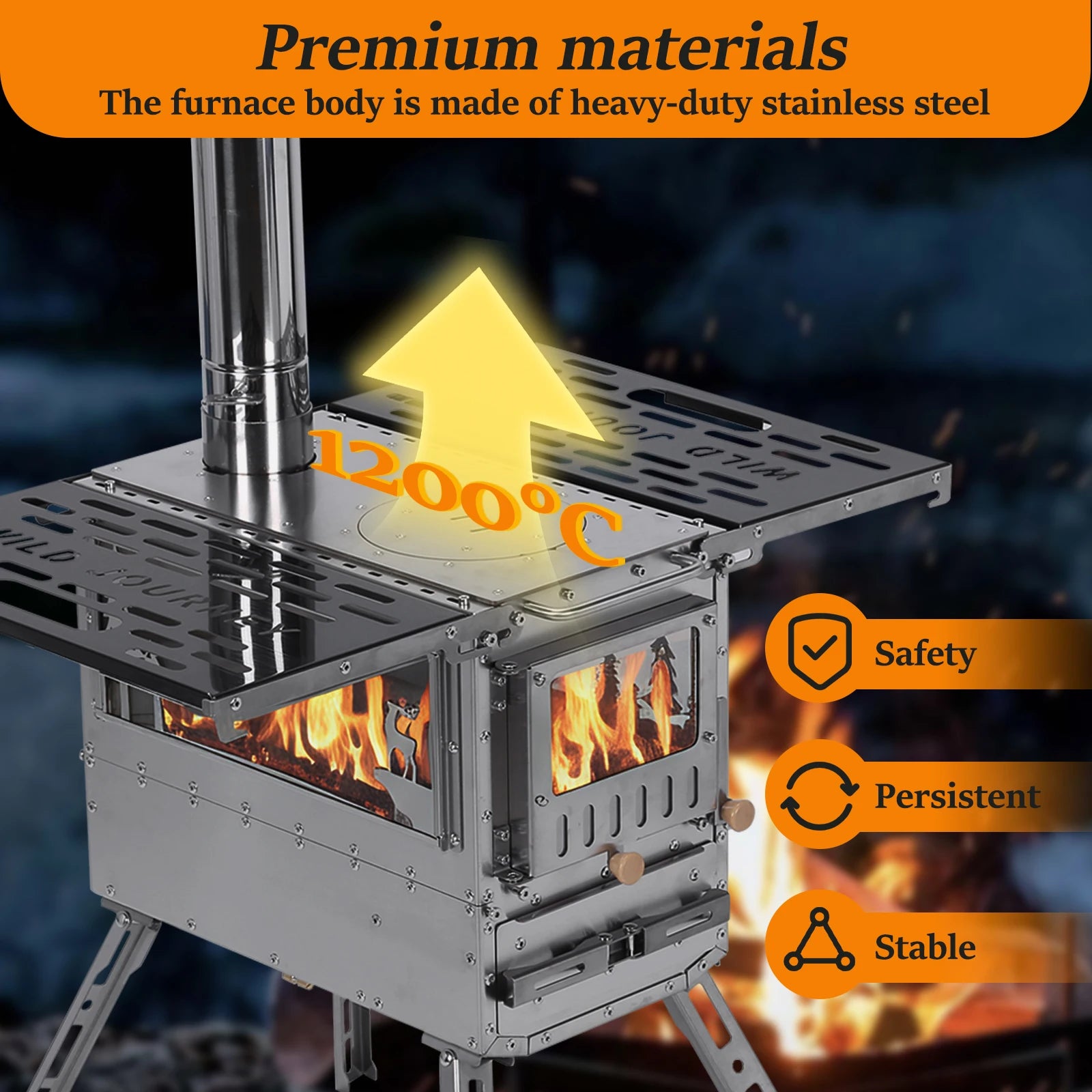 Portable Stove Oven/Camping Table/ Chimney