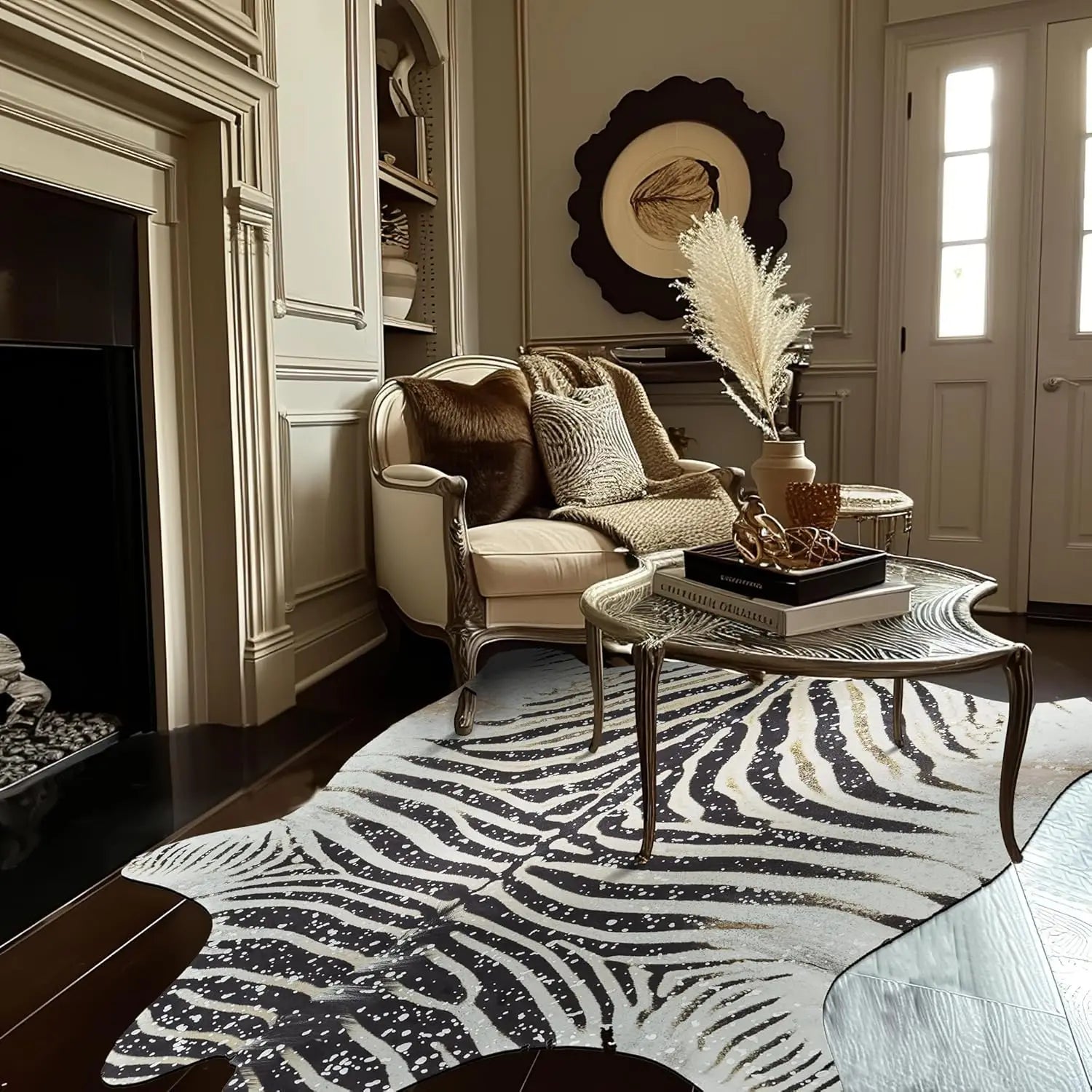 5x6 Zebra Print Faux Skin Cowhide