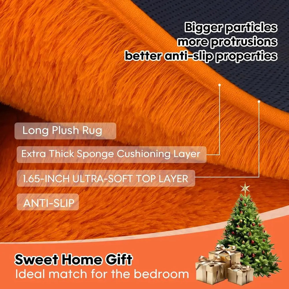 9x12 Plush Soft Fluffy Shag Orange