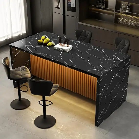 63x32" Large Modern Rectangle for 4-6 Faux Marble Island