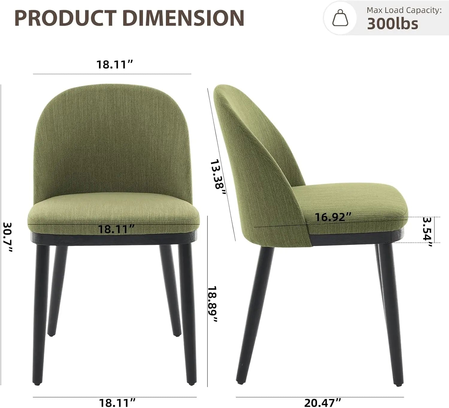 2 Upholstered Modern Fabric