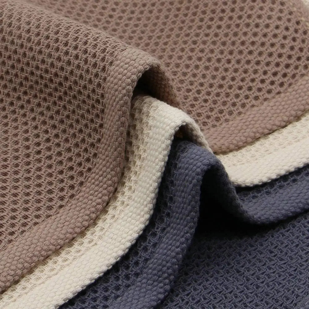 3 Hand Towels Waffle Weave Cotton